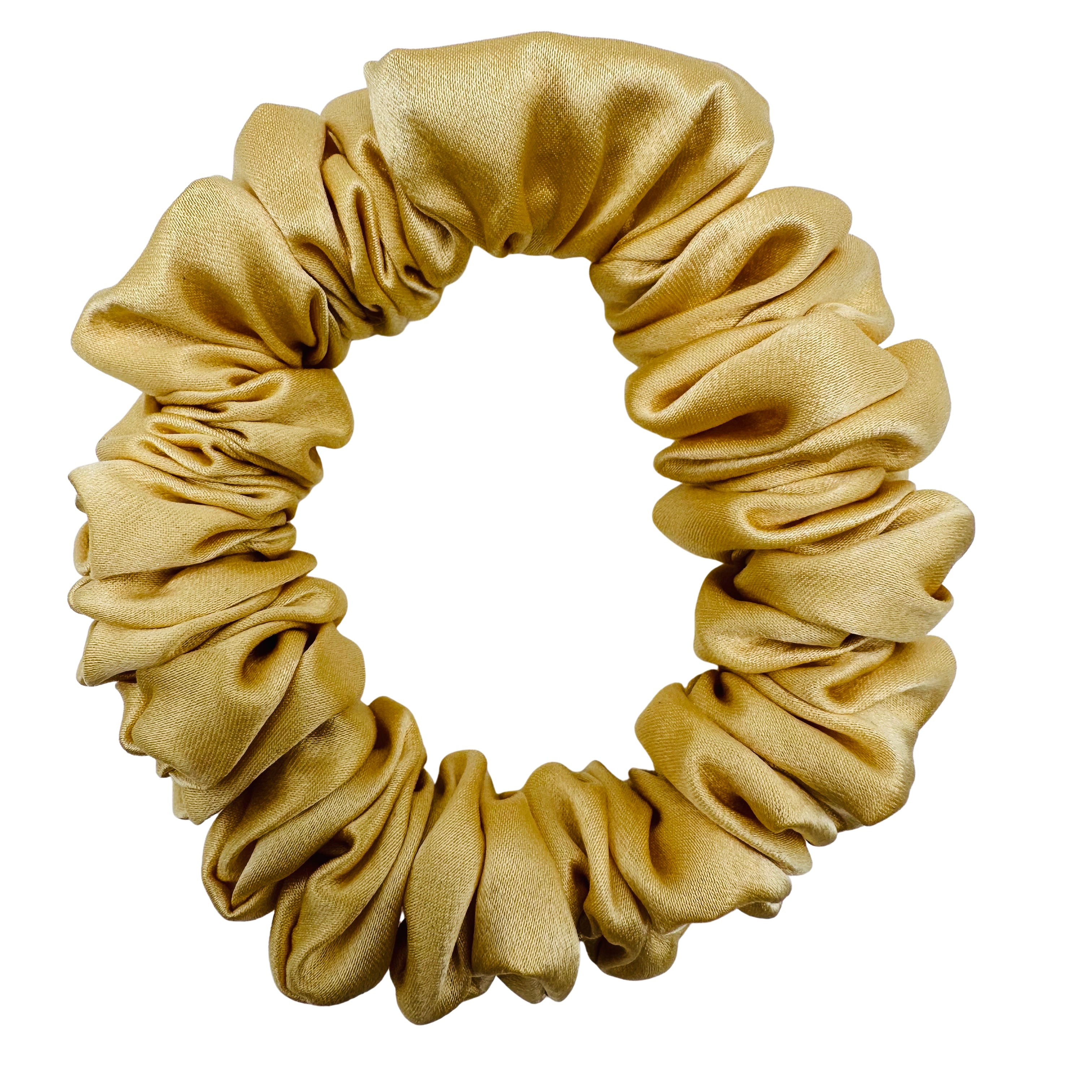 Mulberry Silk Scrunchie (Small) — Gold