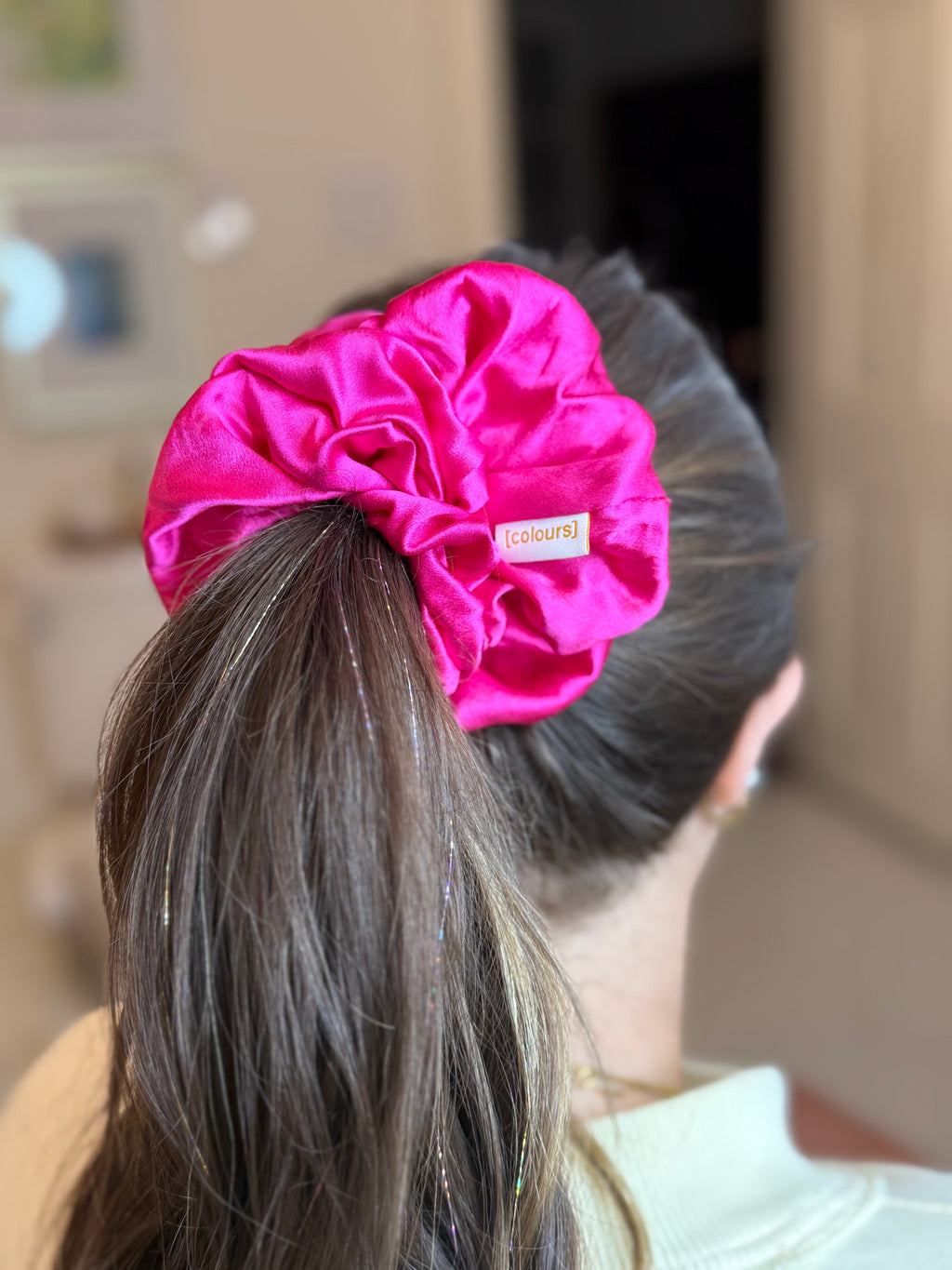 Mulberry Silk Scrunchie (Large) — Rose