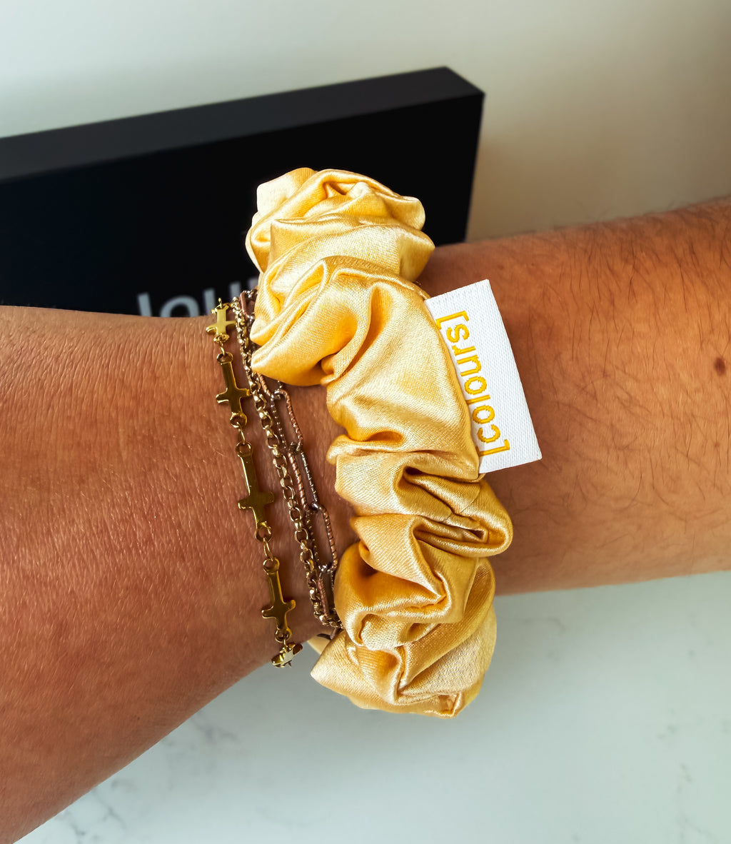 Mulberry Silk Scrunchie (Small) — Gold