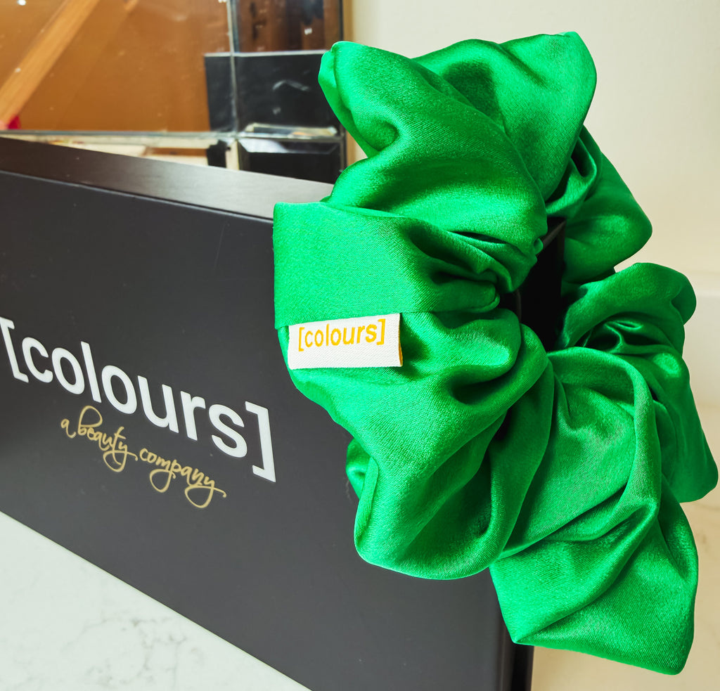 Mulberry Silk Scrunchie (Large) — Emerald