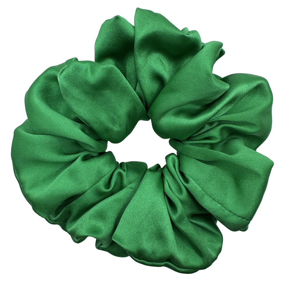 Mulberry Silk Scrunchie (Large) — Emerald